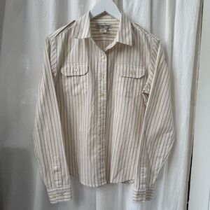 Polo Ralph Lauren Cream Striped Button-Down Shirt sz L